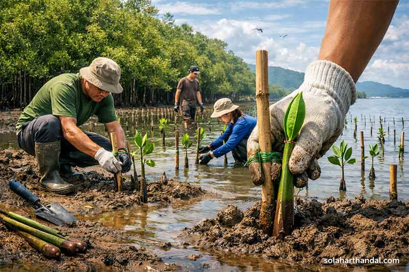 cara menanam mangrove