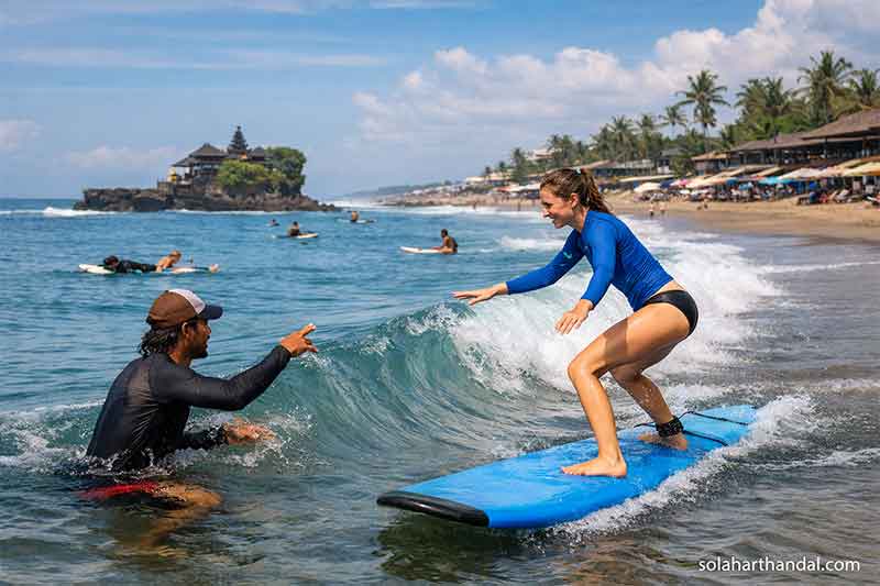 surfing lesson in canggu