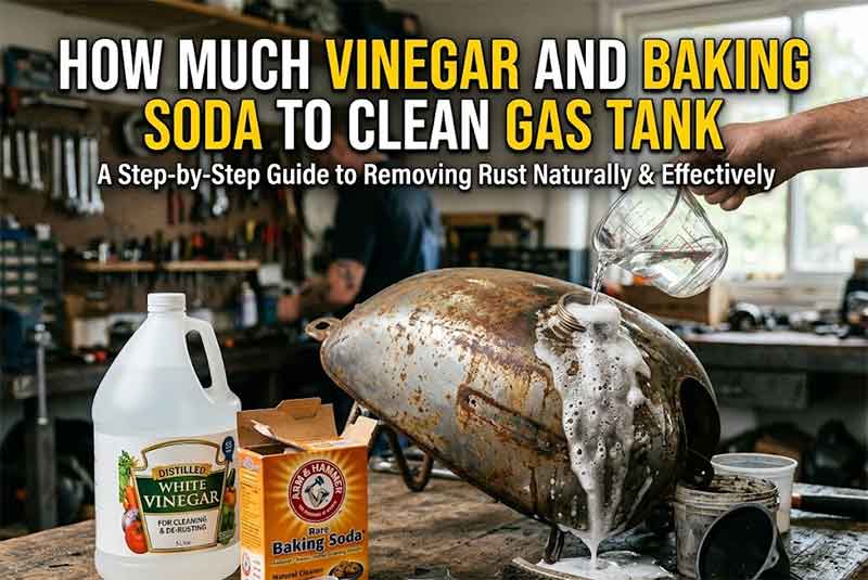 how much vinegar and baking soda to clean gas tank